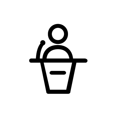 Pyctogramme illustrant un conférencier